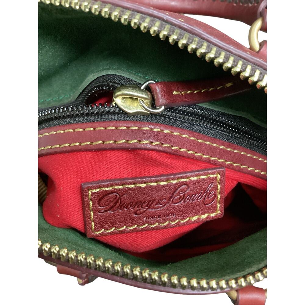 NWT Dooney &Bourke Bag Nano Leather Satchel Two Handles OneStrap Tassels BurnRed - Picture 7 of 13